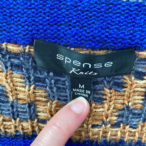 Spense Knits Long Aztec Cardigan Sweater Boho Multicolor Womens Medium - Picture 5 of 10